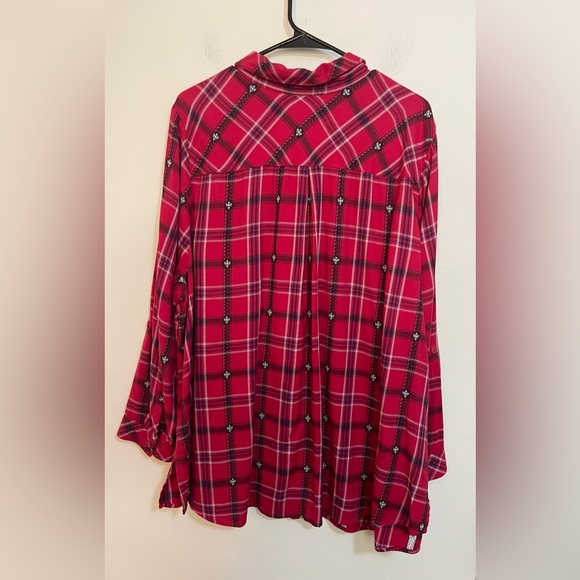 Catherines Women’s Button Down Shirt Red Plaid Size 2X - Picture 16 of 17